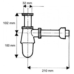 Сифон для раковини McAlpine 200 AB Бронза. Photo 2
