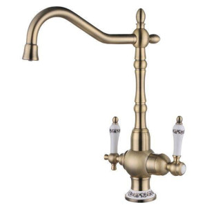 Смеситель с подключением фильтрованной воды 2 в 1 Zorg ZR 336 YF 50 Ornament Bronze