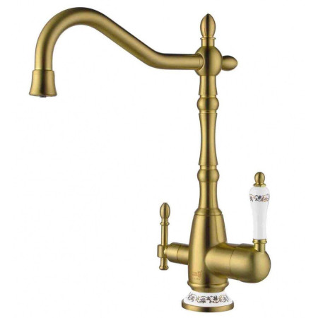 Смеситель с подключением фильтрованной воды 2 в 1 Zorg ZR 312 YF 50 Ornament Bronze