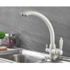 Смеситель для кухни с подключением к фильтру Lamber 5678W Молочный матовый