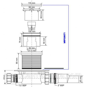 Трап для душу з сухим затвором HCFG3 McAlpine. Photo 2
