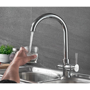 Змішувач з підключенням фільтрованої води 2 в 1 Lamber 35001 Хром