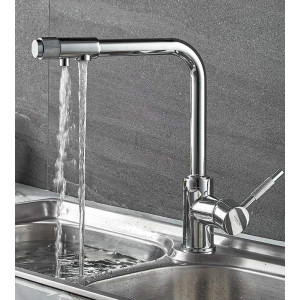 Змішувач з підключенням фільтрованої води 2 в 1 Lamber 40580 Хром